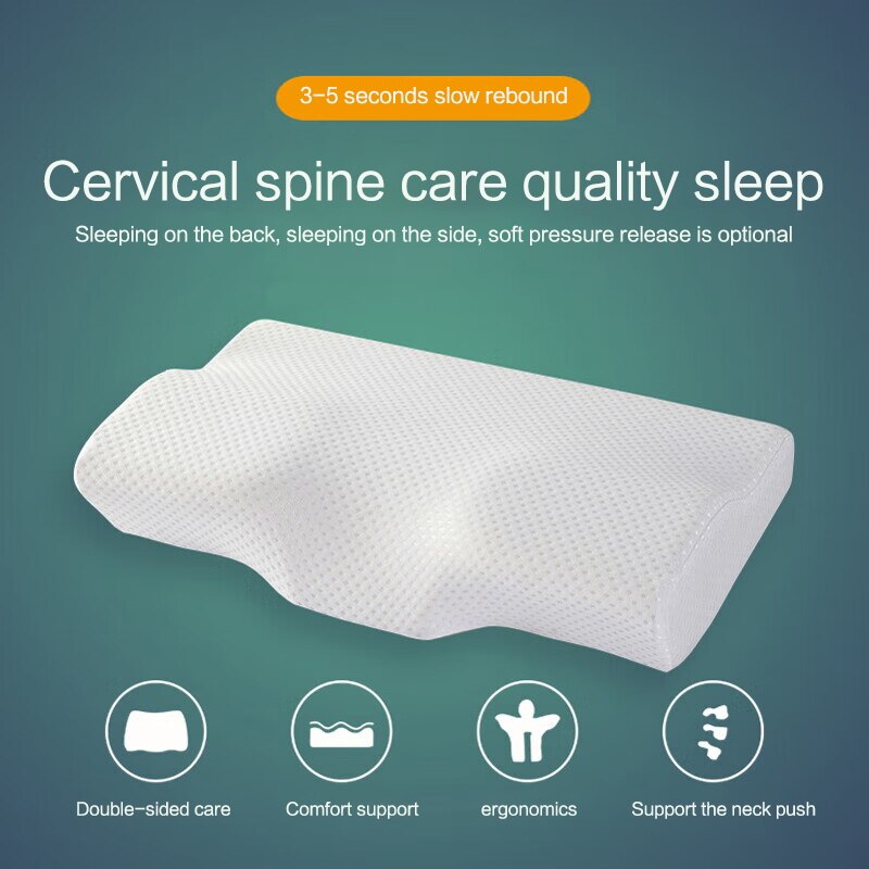Anti Snore Contour Pillow - หมอนรองคอแบบเด้งช้าหมอนเมมโมรีทำจากผ้าฝ้ายแบ่งส่วนคอสำหรับป้องกันการนอนกรน