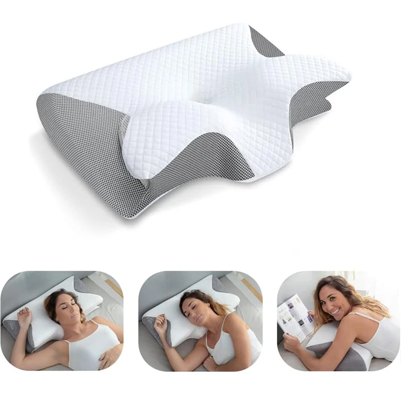 Anti Snore Contour Pillow - หมอนรองคอเพื่อสุขภาพ เมมโมรี่โฟม 2 in 1 หมอนรองกระดูกต้นคอเพื่อการรองรับสรีระ