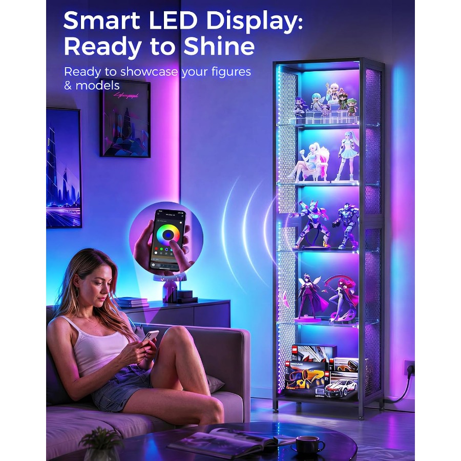 ตู้โชว์สูง 72 นิ้ว พร้อมไฟ LED - Lighting บทวิจารณ์และราคา