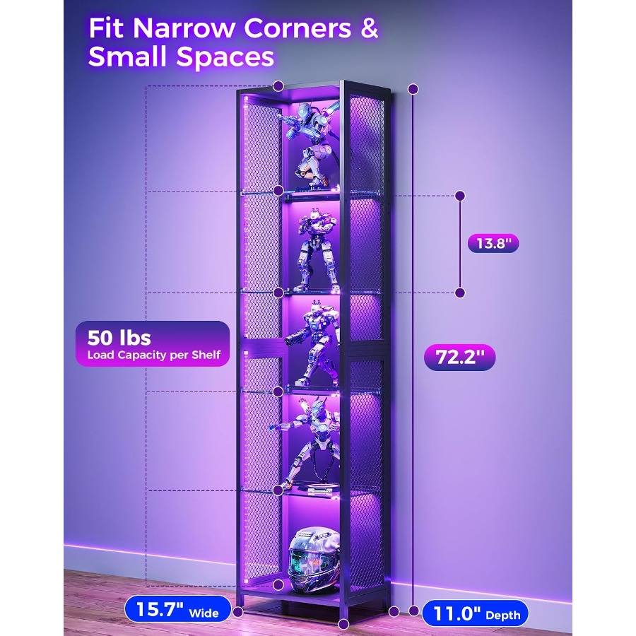 ตู้โชว์สูง 72 นิ้ว พร้อมไฟ LED - Lighting บทวิจารณ์และราคา